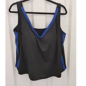 Inches Off Swimsuit Tankini Top 24W Black Blue